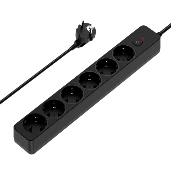 3500W Durable Home Socket: ABS Material + 6 AC Layout + Safe Power Use