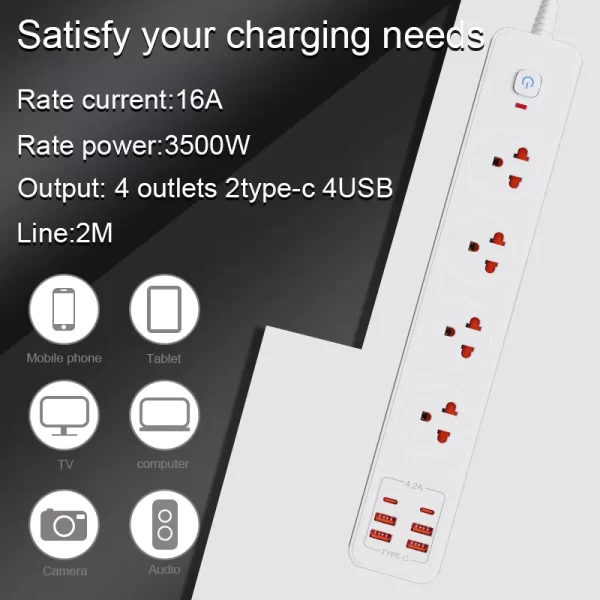 3500W Multifunctional Home Socket: TIS Plug + Overload Protection + Wide Device Adaptation - Image 3