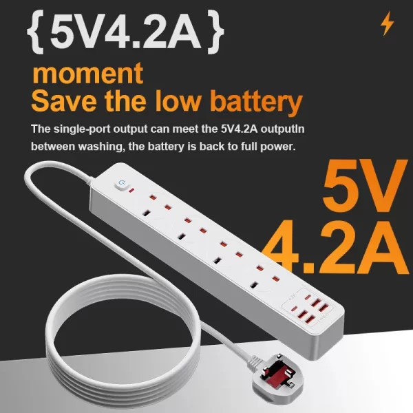 3500W Practical Home Fast Charging Station: Fireproof PC Material + AC/USB Dual Configuration + Safety Protection - Image 6