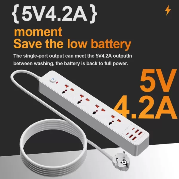 Home 3500W All-Round Charging Socket: 4 AC + 2 PD + 4 QC Fast Charging, Widely Applicable to Devices - Image 6