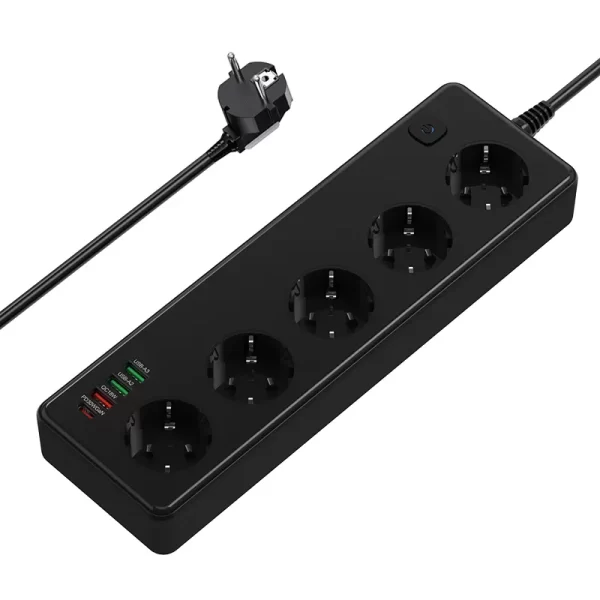 GaN 2500W Home Socket: 5 AC + Multiple USB Fast Charging, Widely Applicable to Devices