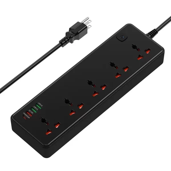 Home GaN 2500W Multifunctional Power Strip: 5 AC Layout, USB Fast Charging Protocols, Suitable for Phones & Tablets in All Scenarios