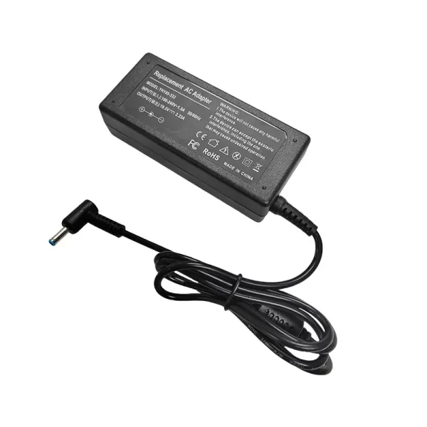 HP Laptop Adapter: 100–240V Input, 19.5V 3.33A Output, 65W, Voltage Regulation & Dual Protections