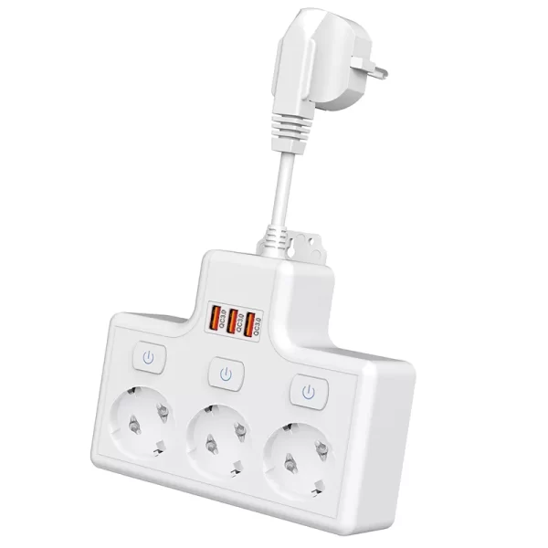 3500W Multifunctional Home Socket: EU Plug + Overload Protection + Multi-Device Compatibility