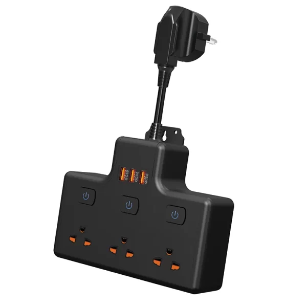 3500W Home Fast-charging Socket: 3 AC Sockets + Multiple USB Ports, Essential for Residential and General Scenarios Power Use - Image 2