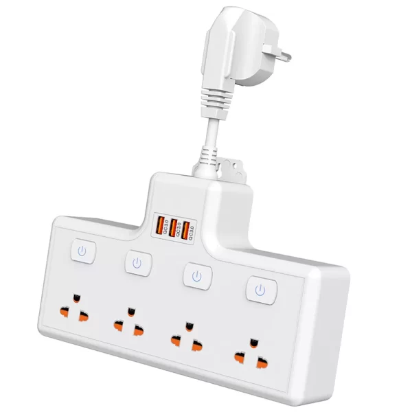 3500W Home Socket New Upgrade! 4 AC Sockets + 3 USB Fast Charging, More Efficient for Residential and General Power Use