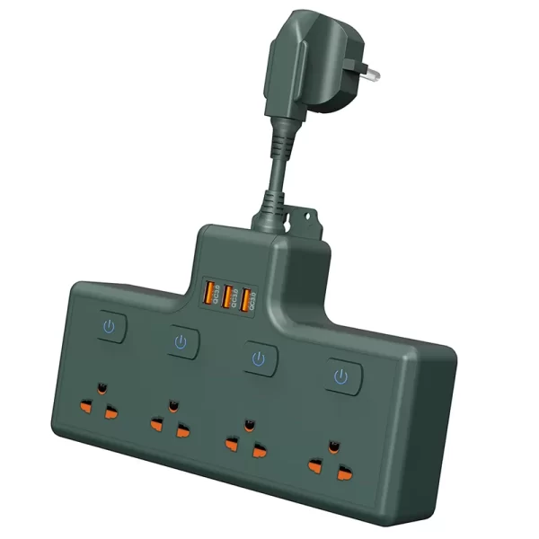 3500W Home Socket New Upgrade! 4 AC Sockets + 3 USB Fast Charging, More Efficient for Residential and General Power Use - Image 3