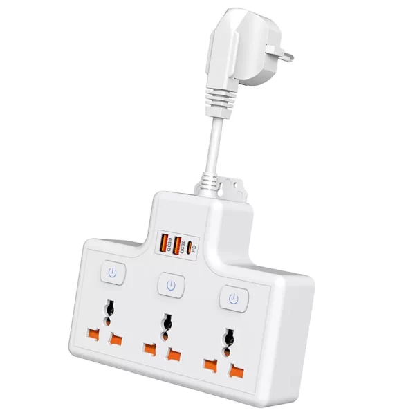 3500W Home Multi-Device Fast Charging Hub: 3 AC + USB Dual-Protocol Rapid Power Supply - Image 2