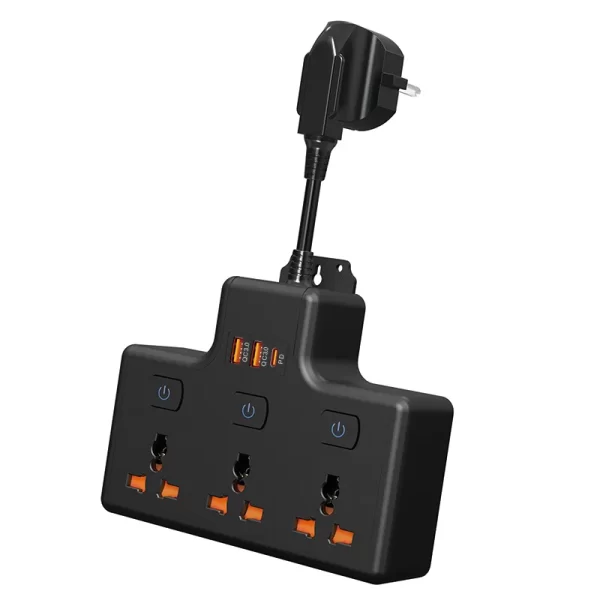 3500W Home Multi-Device Fast Charging Hub: 3 AC + USB Dual-Protocol Rapid Power Supply
