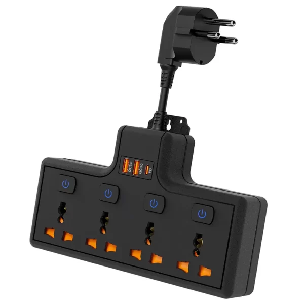 Efficient Home Socket: 4 AC Sockets + USB Fast Charging, New Experience of Safe Power Use