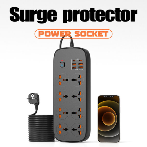 3500W Multifunctional EU - standard Power Strip: Enjoy Safe and Convenient Power Supply - Image 3