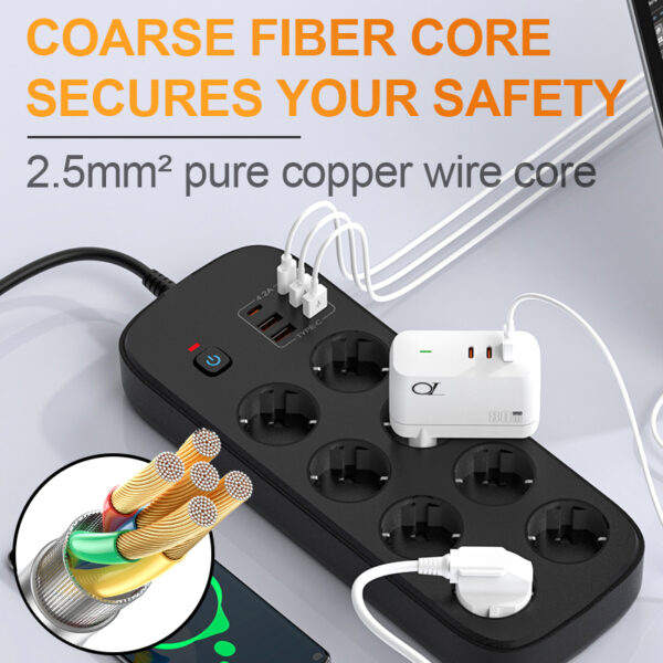 3500W Multifunctional EU - standard Power Strip: Enjoy Safe and Convenient Power Supply - Image 4