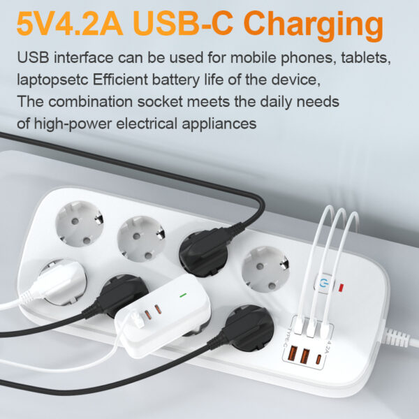 3500W Multifunctional EU - standard Power Strip: Enjoy Safe and Convenient Power Supply - Image 6