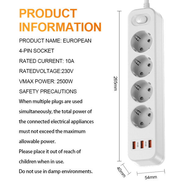 2500W High - power Power Strip, an Optimal Choice for Multifunctional and Safe Power Use - Image 7
