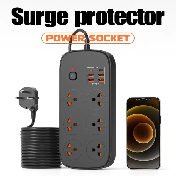 Pure Copper Core Flame - retardant Shell Safe and Efficient Power Strip - Image 3