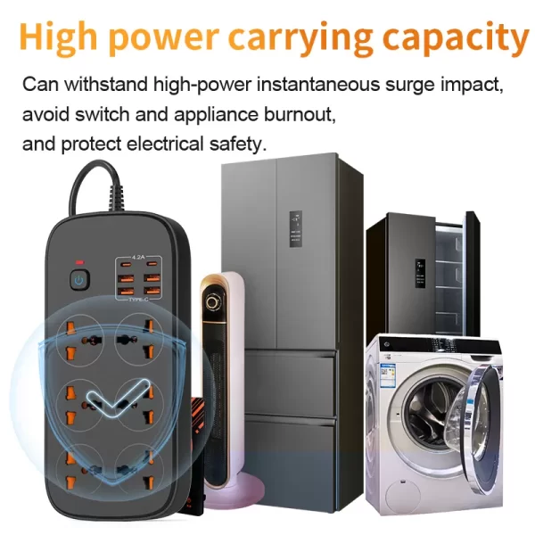 16A High - load & 3500W Efficient Multiple Fast - charging Customizable Power Strip - Image 6