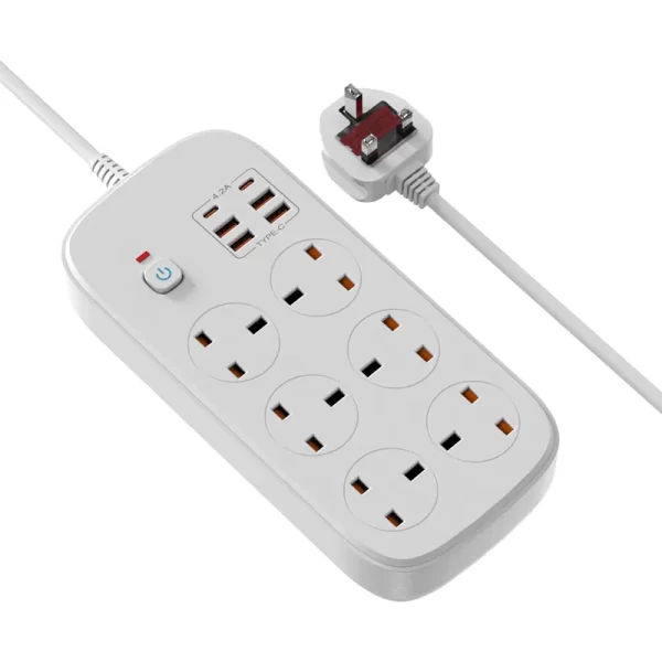 Wide - voltage Adaptable & Multiple Fast - charging British - standard Safety - protected Power Strip - Image 2